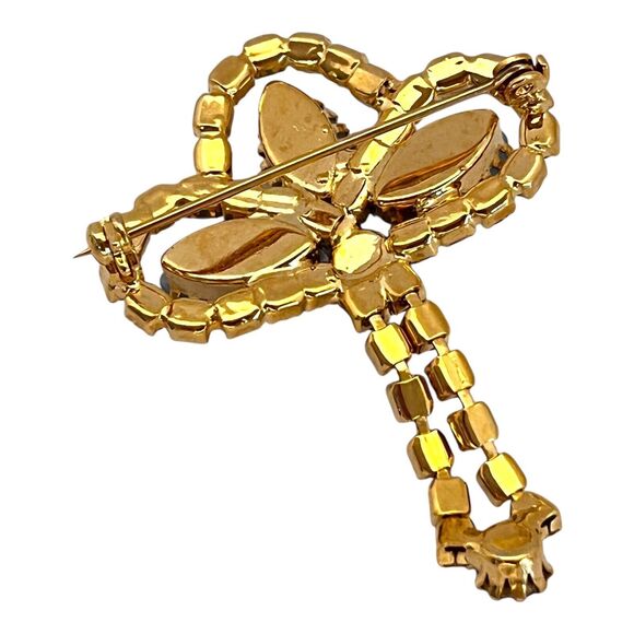 Vintage Brooch & Earring Set Rhinestones Blue Purple Demi-Parure MCM 11I - Picture 7 of 12